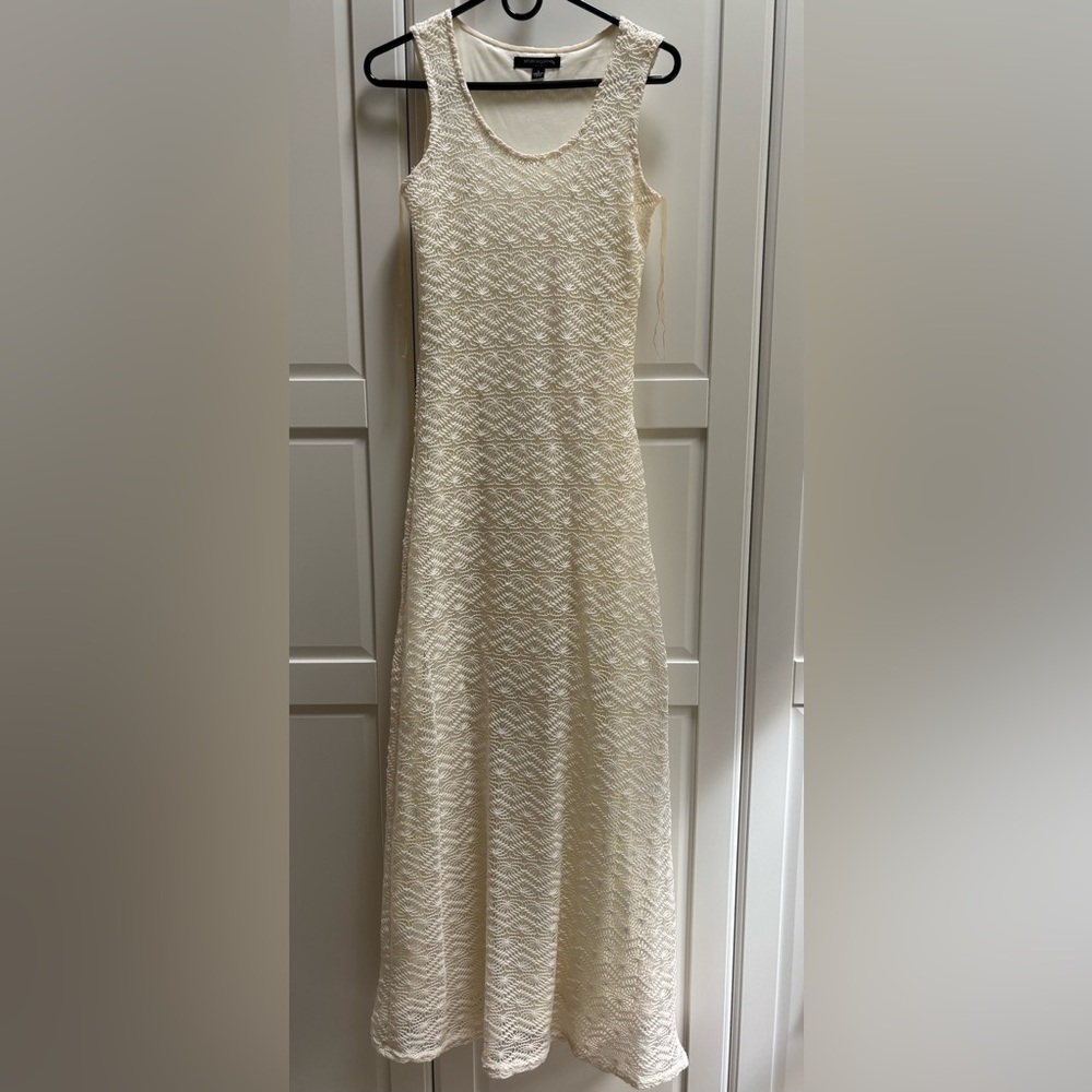 Sharagano Cream Textured Maxi Dress